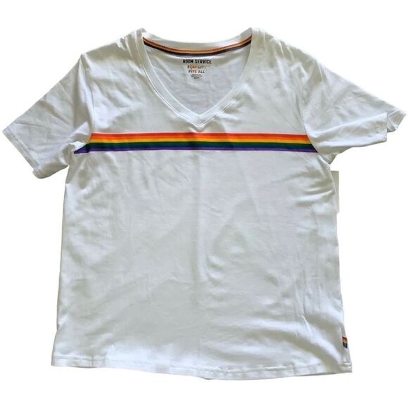 ROOM SERVICE Rainbow Graphic Tee Extra Small - Picture 1 of 8